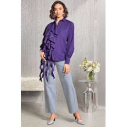 Zuri Studded and Embroidered Stretch-Denim Wide-Leg Jean, , large