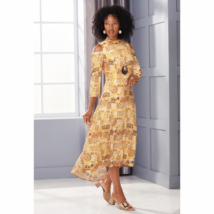 Kenira Cold Shoulder Maxi Dress ASHRO