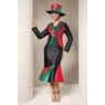 Waikina Colorblock Asymmetrical Midi Jacket Dress with Peplum Ruffle, , large