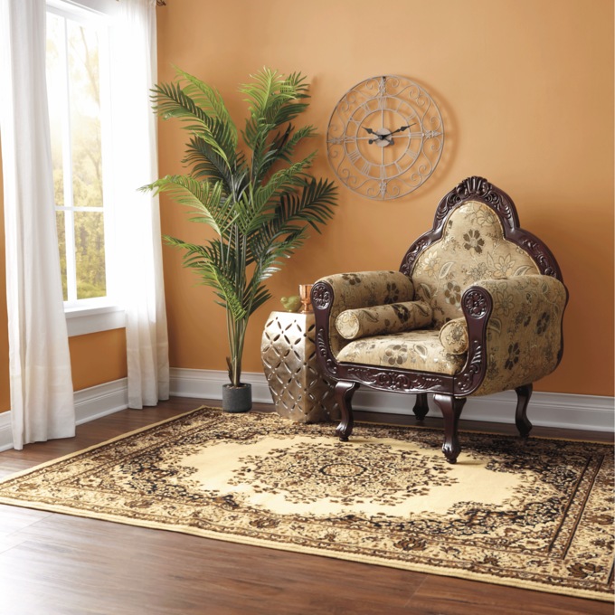 Floral Kirman Rug - 8' x 10', Ivory, large