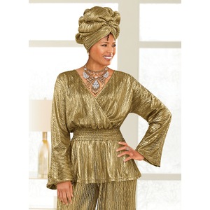 Chavah Foil Print Top, , large