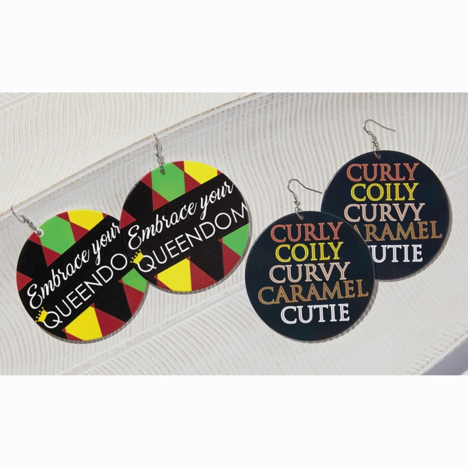 Round Color Statement Earrings, , large
