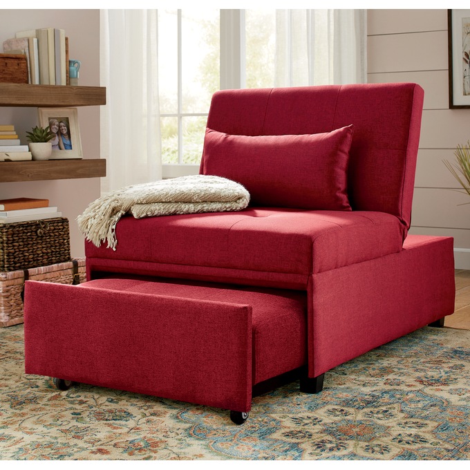 Cali Convertible Chair, Red, large