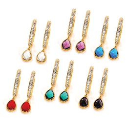 Crystal Jeweltone Dangle 6-Pair Earring Set, , large
