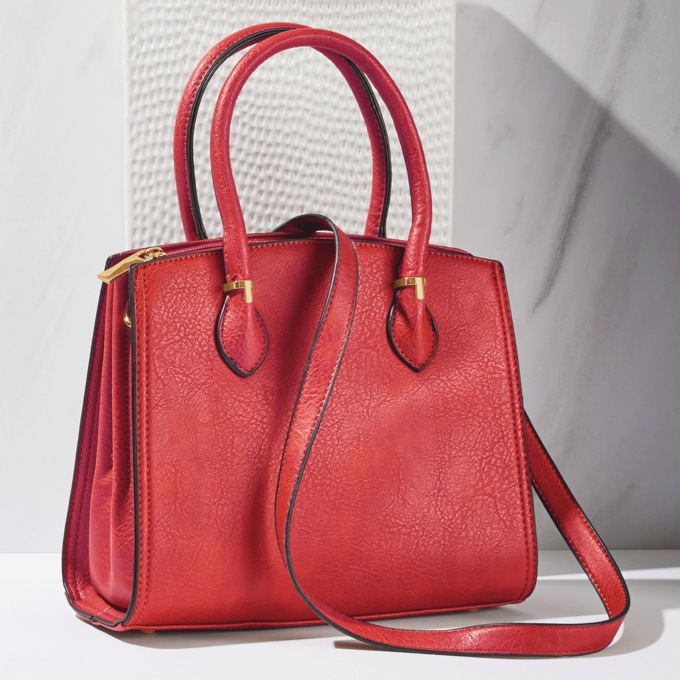 Pebble-Grain Handbag, , large