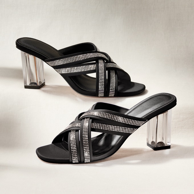 Woven Rhinestone Slide, , large