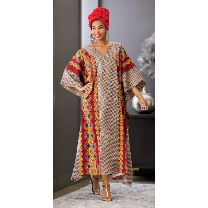Zondra Holiday Caftan, Red Multi, large