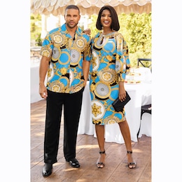 Vella Dress and Valen Status-Print Pant Set, , large