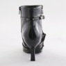 Stud & Buckle Faux Leather Bootie for Women with Grommet Straps and 2.75" Heel, , large