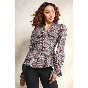 Lisha Bow Blouse, , large