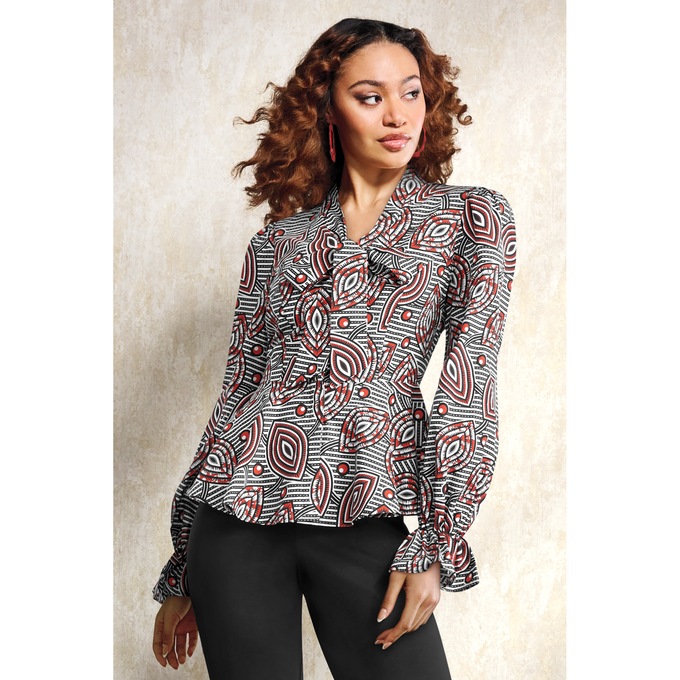 Lisha Bow Blouse, , large