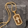 Majesty Crystal Cross Dog Tag Pendant, , large