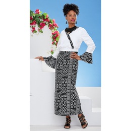 Izara Mudcloth-Print Maxi Dress, , large