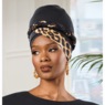 Leopard Headwrap, Black Leopard, large