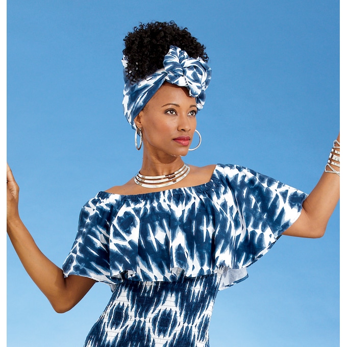 Shibori Headwrap, , large