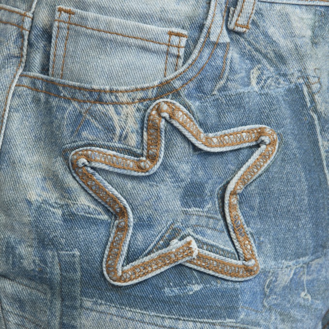 Prisha Patchwork-Printed Jeans, , large