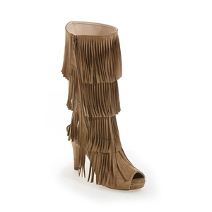 Odonna Open Toe Fringe Boot, , large
