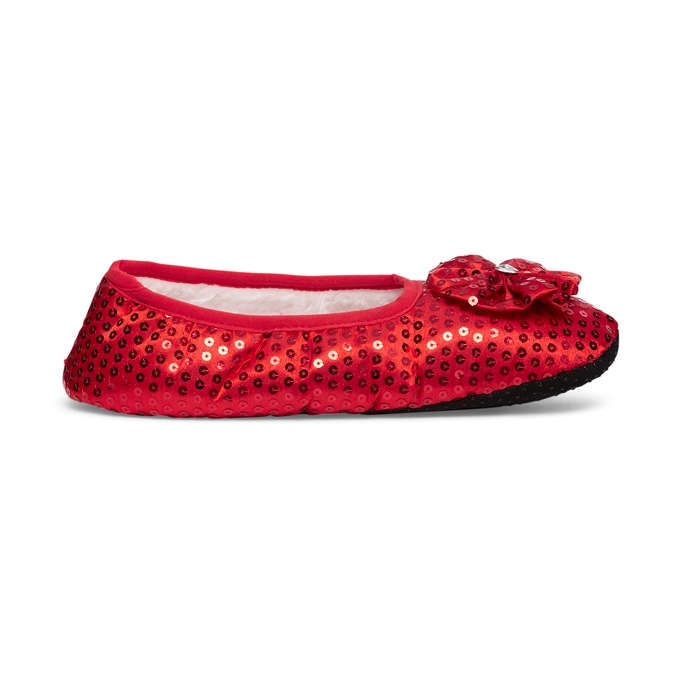 Women's Sequined Footie Slippers, , large