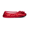 Women's Sequined Footie Slippers, , large