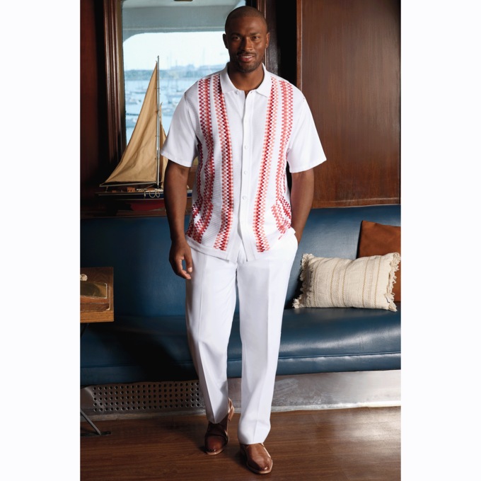 Stacy Adams Geo-Stripe Pant Set, , large