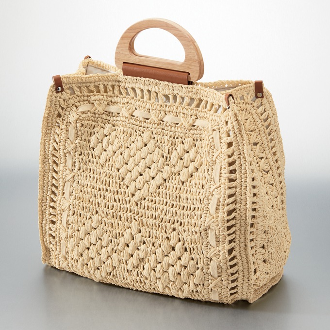 Emilee Crochet Tote, , large