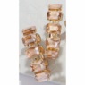 Goldtone Crystal Rectangle Hoops, , large