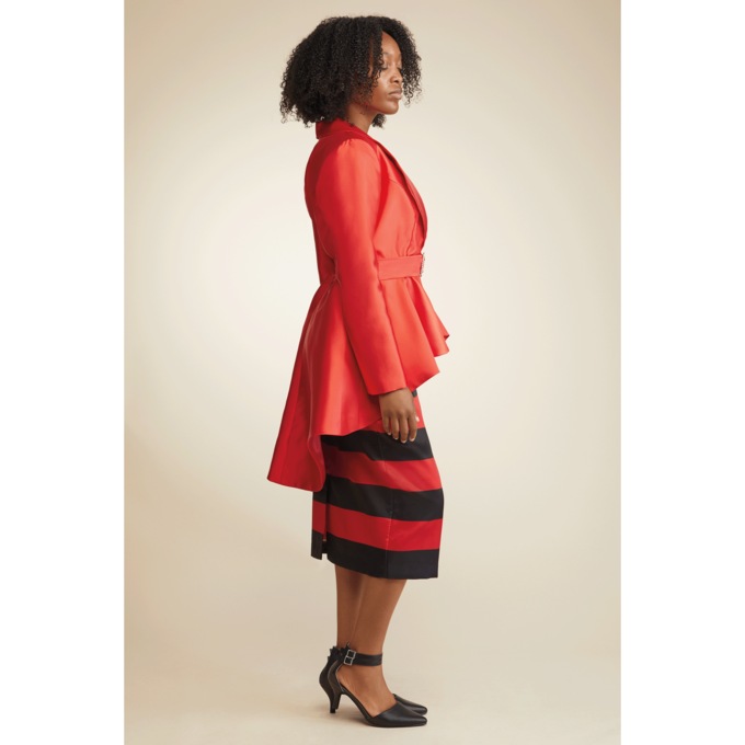Suzanne Striped Skirt Suit, , large
