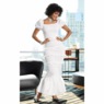 Ayesha Smocked Satin Maxi Dress, White, large