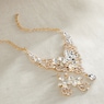Crystal Marquise Bib Necklace & Earring Set, Goldtone, large