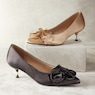 Amanda D’laurie Ruffle Kitten Heel for Women in Satin with 2” Dual-Finish Heel, , large