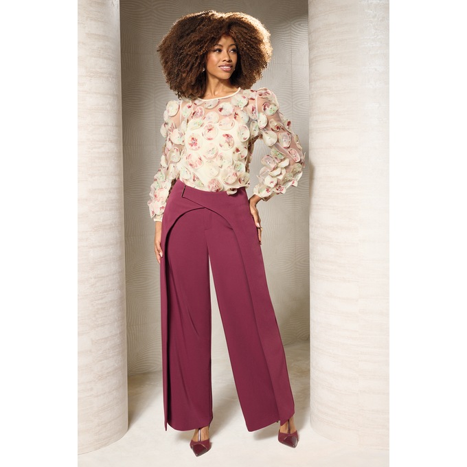 Lou Ann Sheer Mesh Top and Cynthia Crossover Trouser, , large