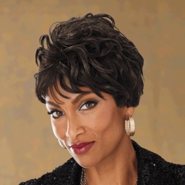 Vivica Fox Human Hair V Wig, Dark Brown, large