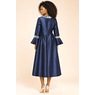 Shakese Metallic-Jacquard 2-Piece Midi Jacket Dress with Bell Cuffs, , large