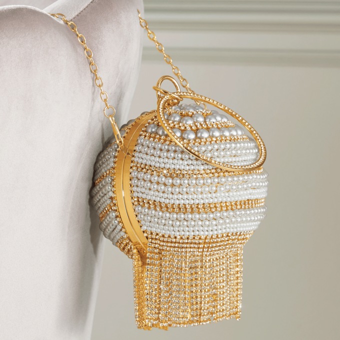 Gold Pearl Wristlet, , large