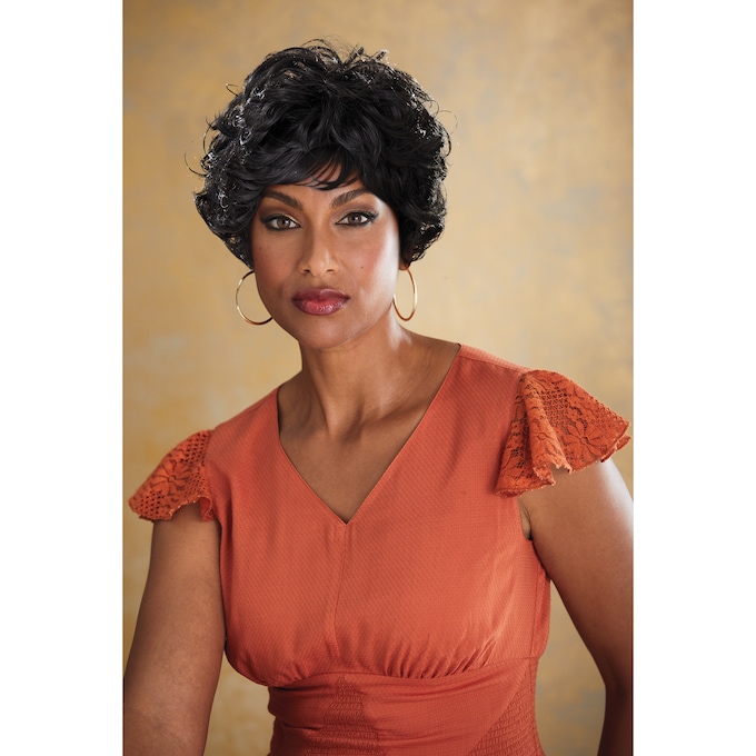 Doris Human-Hair Blend Wig, Off Black, large