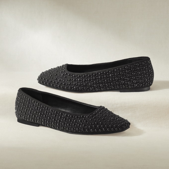 Square-Toe Beaded Flat, , large