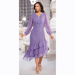 Tahira Smocked-Waist Fit-and-Flare Dress, , large