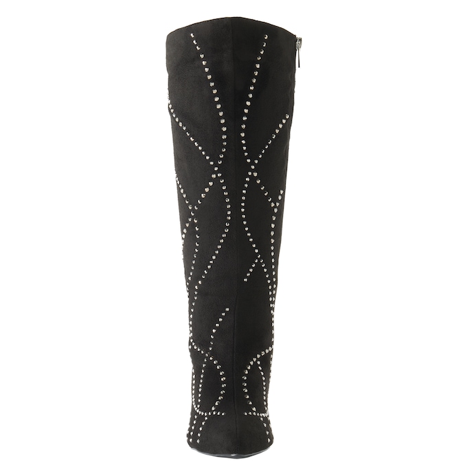 Tall Studded Rhinestone & Faux Suede Boot for Women, , large