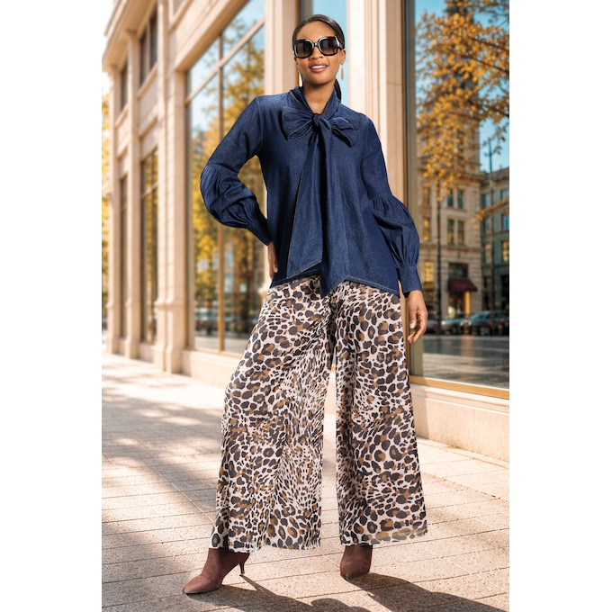 Bianca Bow Tunic and Abina Wide-Leg Pant, , large
