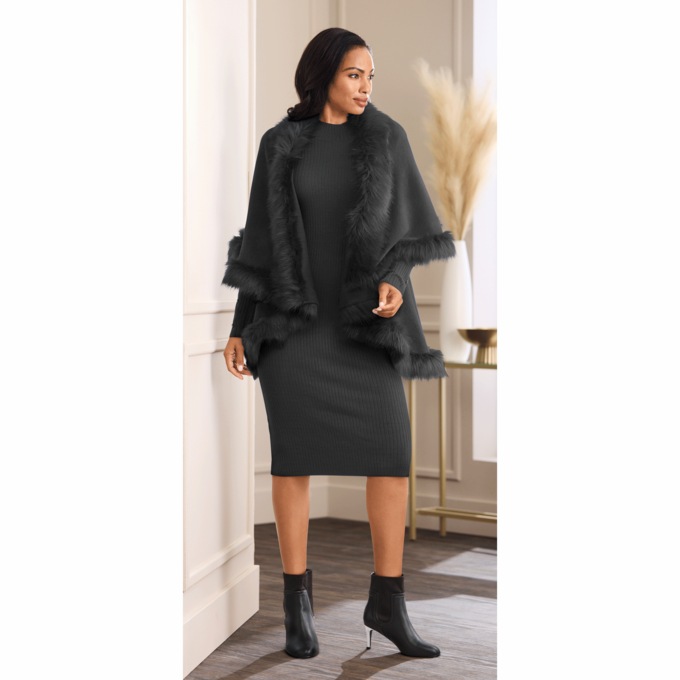 Zelda Knit Cape, , large