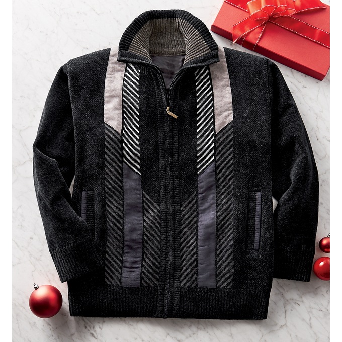 Men's Zip-Front Cardigan, , large