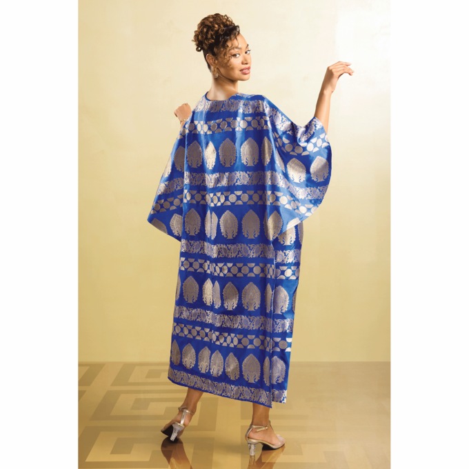 Chioma Elegant 2-Piece Metallic Jacquard Women's Skirt Set, Cobalt, large