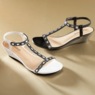 Classique Rhinestone T-Strap Wedge, , large
