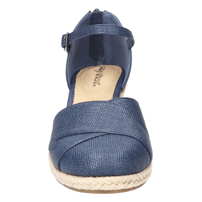 Easy Street Coast Espadrille with 2" Wedge Heel, Navy, large