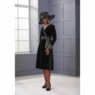 Raewyn Velvet Satin Belted Dress and Satin Bow Hat, , large