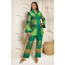 Taniya Bold Straight-Leg Pant Suit with Bell-Sleeve Jacket, , large