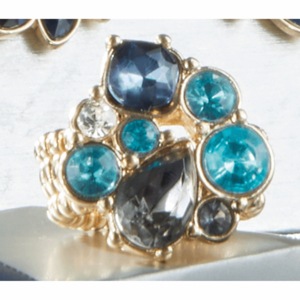 Crystal Blues Swirl Stretch Ring, , large