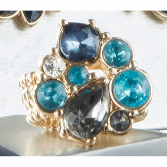 Crystal Blues Swirl Stretch Ring, , large
