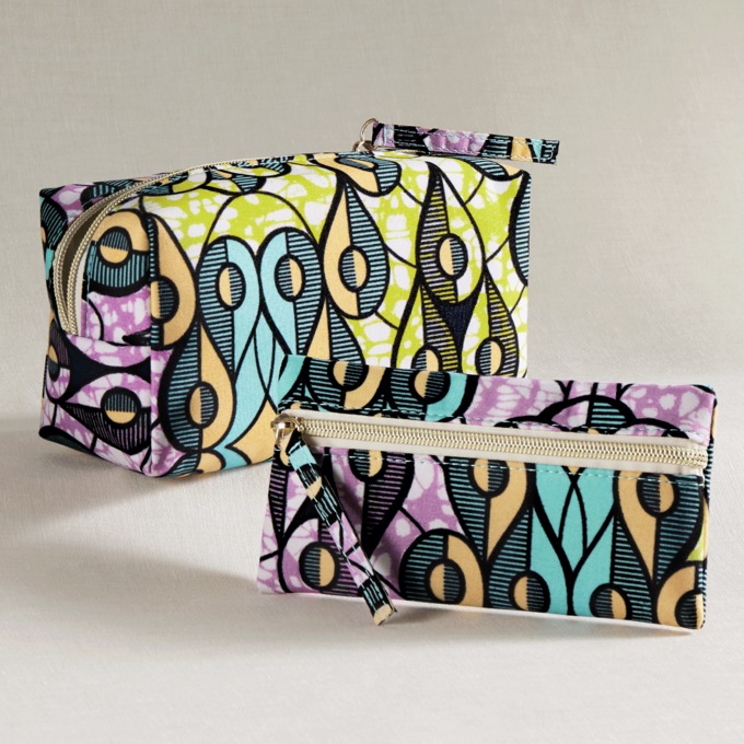 Afrocentric 2-Piece Bag Set with Multicolor Geometric Patterns, Pastel, large