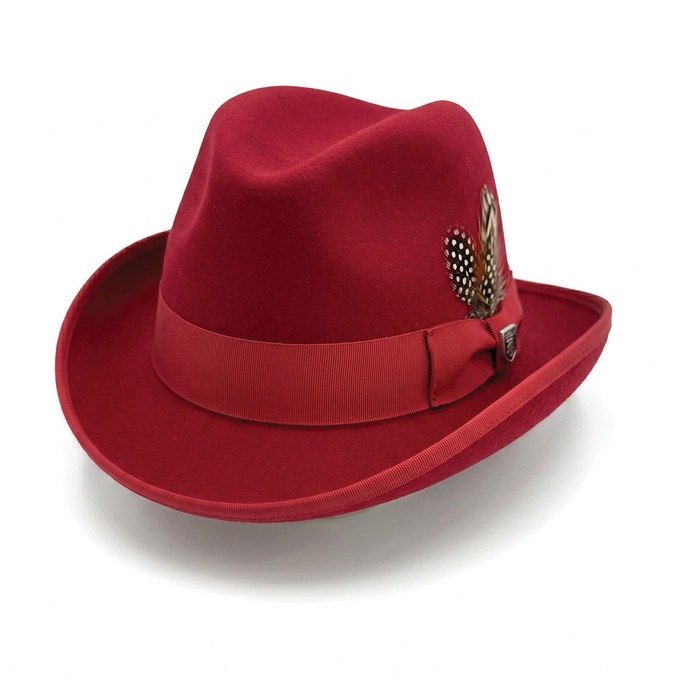 Stacy Adams Men's Harvey Homburg Hat with Feather Accent, , large